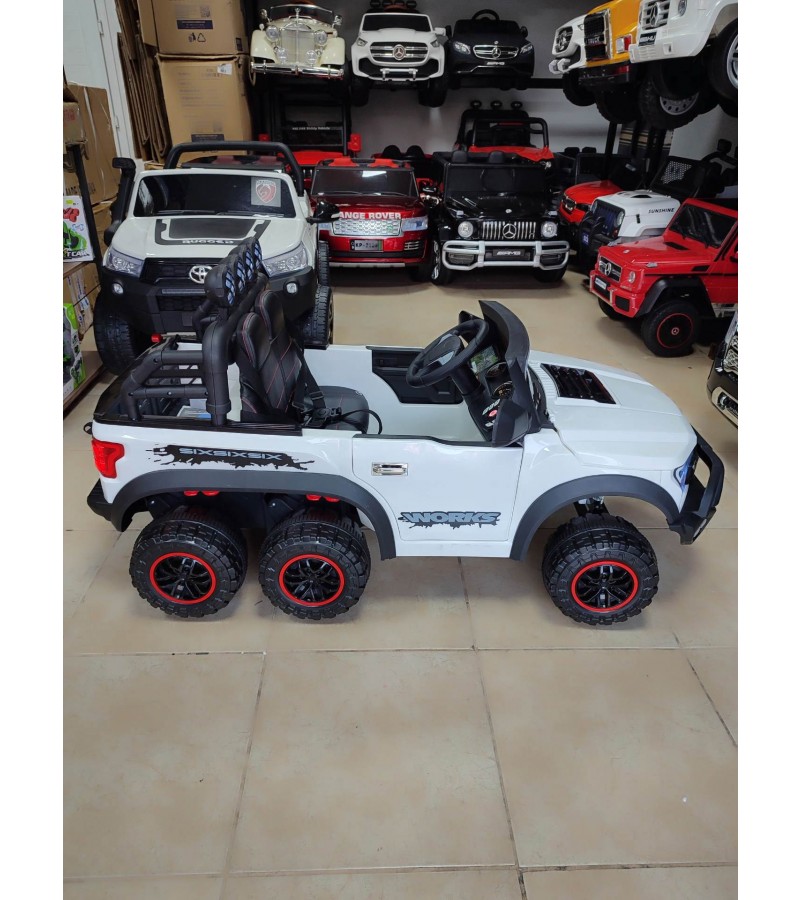 6 Teker Tek Kisilik Jeep! 12V, 4x4, 6 Teker Amortisman, Kumandali, Cep Kontrol Akülü Araba