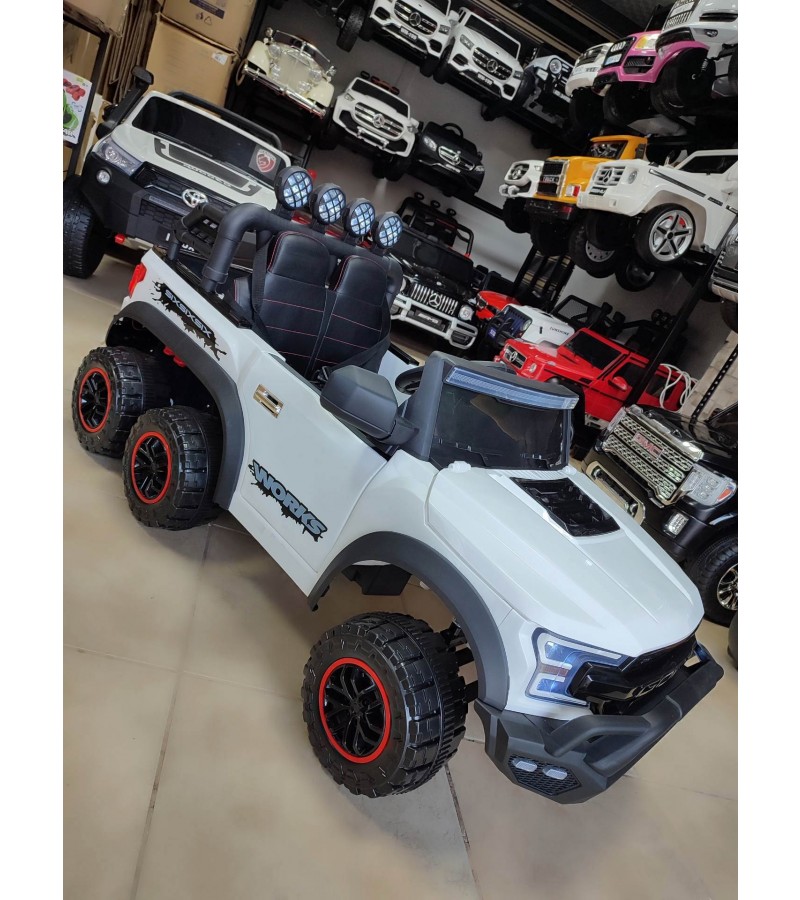 6 Teker Tek Kisilik Jeep! 12V, 4x4, 6 Teker Amortisman, Kumandali, Cep Kontrol Akülü Araba
