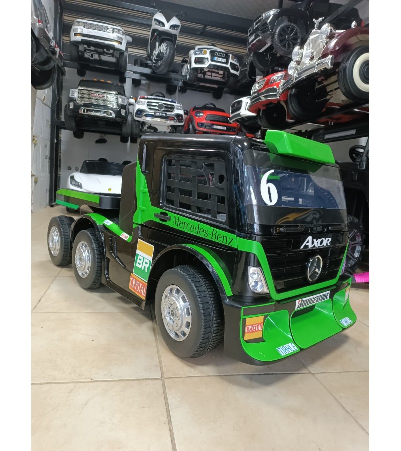 Gerçek 24 Volt Lisanslı Mercedes Axor Römorklu Tır! Uzaktan Kumandali, Cep Tel Kontrollü, Bluetooth Müzikli.