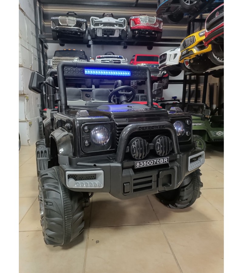 Defender XXXL Çift Kişilik Jeep! 12V 12Ah Akü, 4X4 (4 Motor),  Bluetooth Müzikli Akülü Araba! 