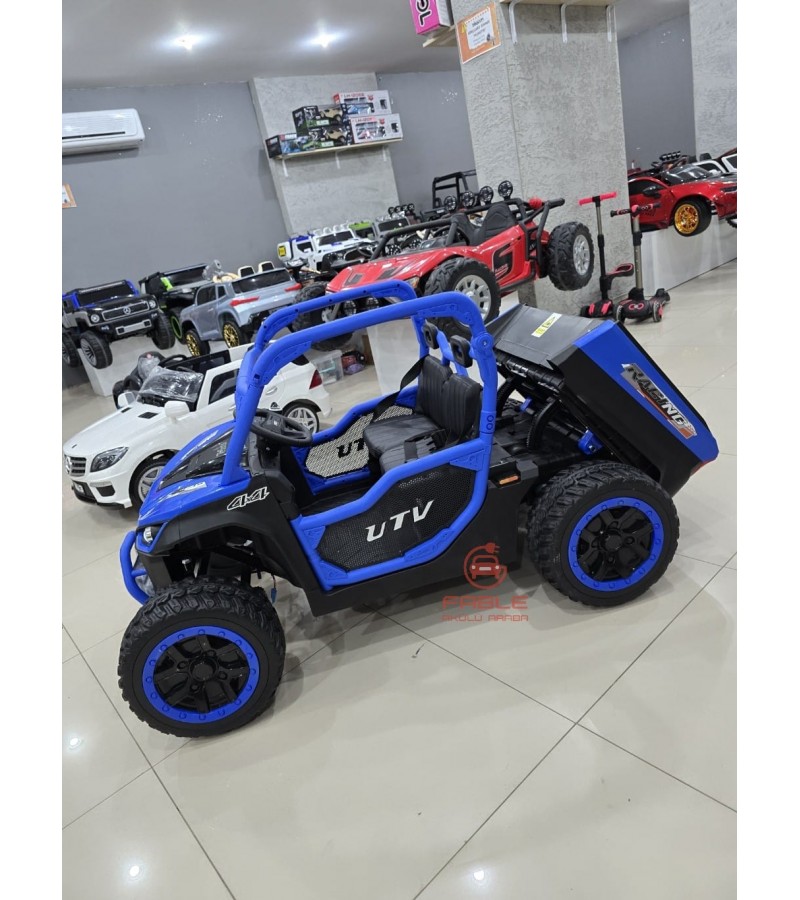 UTV Damperli 24V, 4X4, Otomatik Damperli, Kauçuk Lastik, Yüksek Hız,Çift Kişilik, Bluetooth Müzik, Kumandalı
