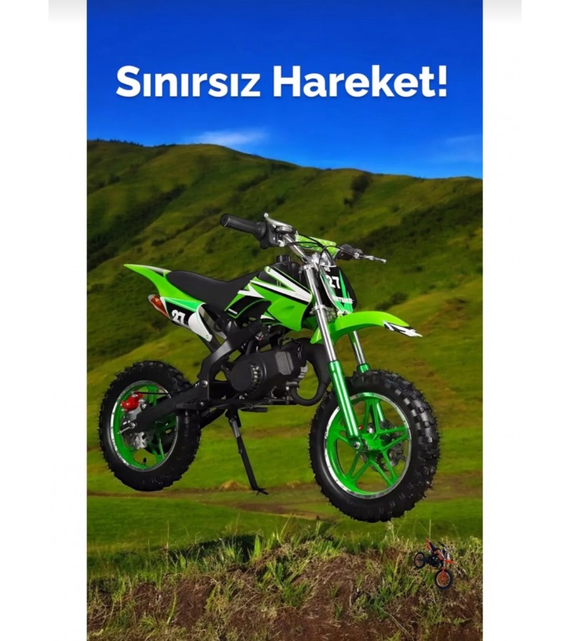 Çocuk 49CC Benzinli Cross Motor (3-13 Yaşa Uygun)