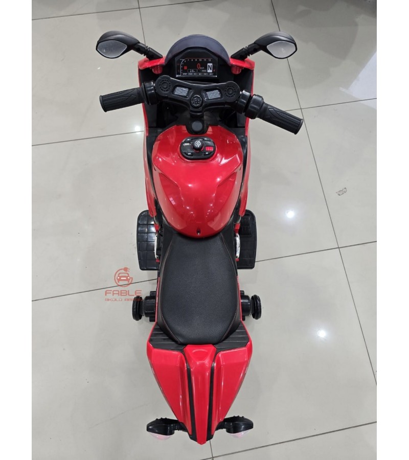 Cool Motors Yarış Motoru! 12V, Elden Gazlı,  Destek Tekerli, Ara Gaz Sesi, Amortisörlü