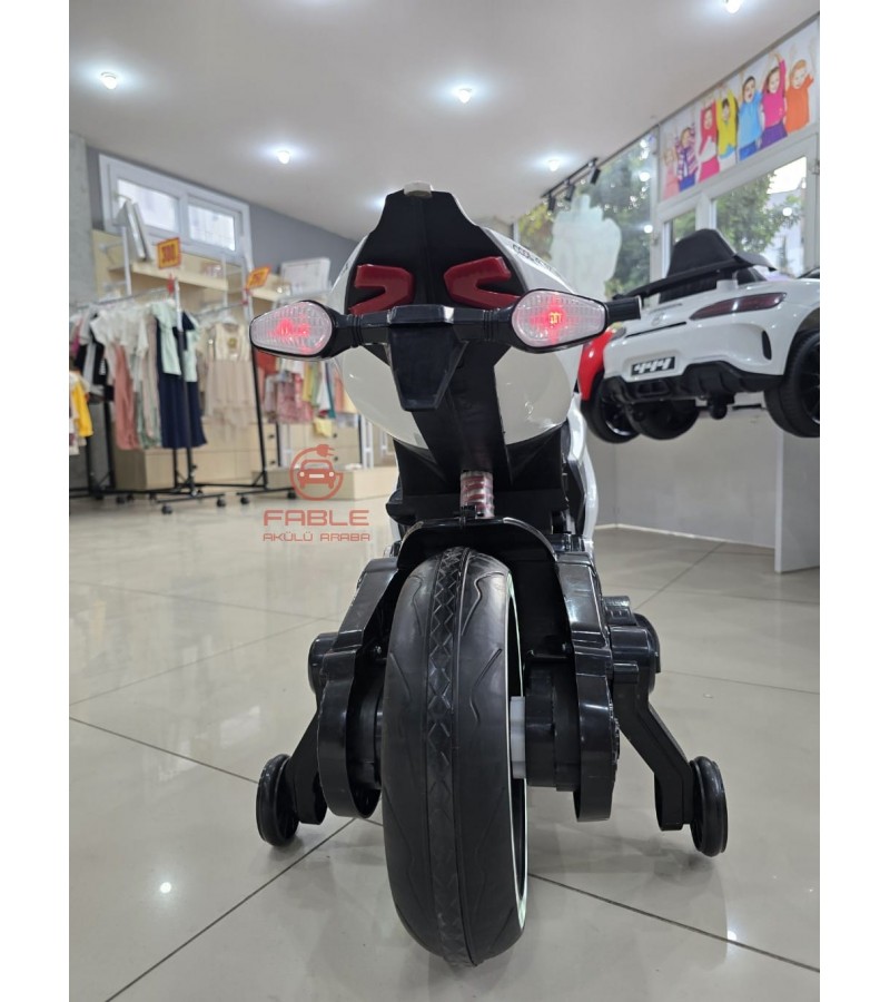 Cool Motors Yarış Motoru! 12V, Elden Gazlı,  Destek Tekerli, Ara Gaz Sesi, Amortisörlü