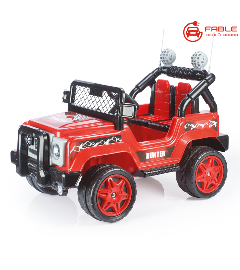 Dolu Hunter 12V, Uzaktan Kumandalı, Çift Motor, FM Radyolu Akülü Araba!