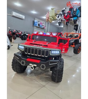 Hummer Jeeb! 24V, Kauçuk Lastik 4X4, Bluetooth Müzik, Yan Bagaj, Telsiz, Tepe Lambali , Led Tasarımlı Akülü Araba!